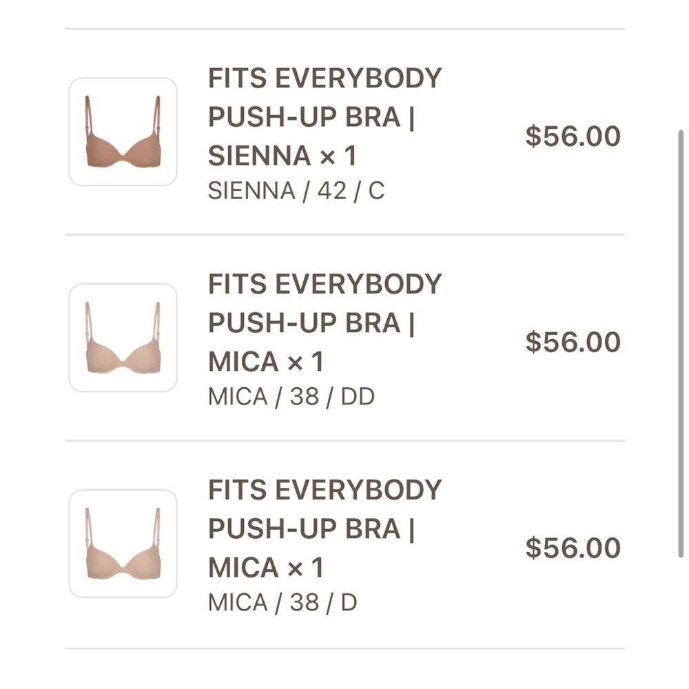 SKIMS Fits Everybody Push Up Bra 38DD - Picture 3 of 3